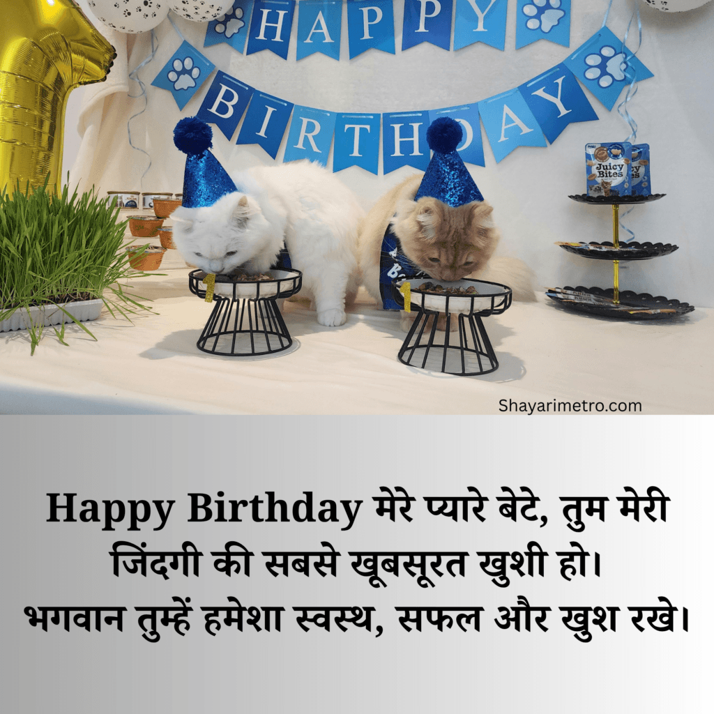 Birthday Wishes for son in Hindi English, Cute Birthday Wishes for Boy, Short Birthday Wishes for Boy, 1 Year Baby Birthday Wishes in English, Shayarimetro 